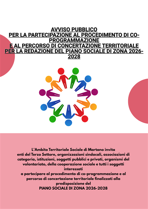 Ambito Territoriale Sociale di Martano avvio percorsi per la redazione del Piano di Zona 2026_2028